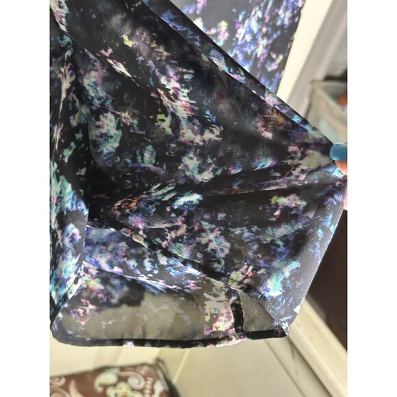 Carmen Marc Valvo Top Dolman Sleeves Sheer Multicolored Print Sz L - Picture 3 of 9